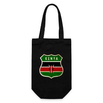 Kenia Wappen Flaggen Design - Geschenkbeutel für Flaschen - Schwarz - Vorne