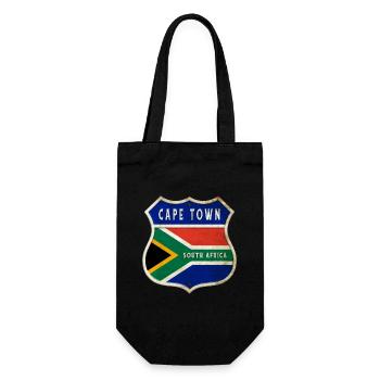 Le Cap Afrique du Sud Armoiries Drapeaux Design - Sac à bouteille - noir - Devant