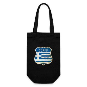 Korfu Griechenland Wappen Flaggen Design - Geschenkbeutel für Flaschen - Schwarz - Vorne