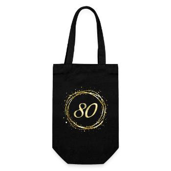 80 - Geschenkbeutel für Flaschen - Schwarz - Vorne