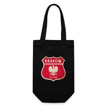 Krakau Polen Wappen Flaggen Design - Geschenkbeutel für Flaschen - Schwarz - Vorne