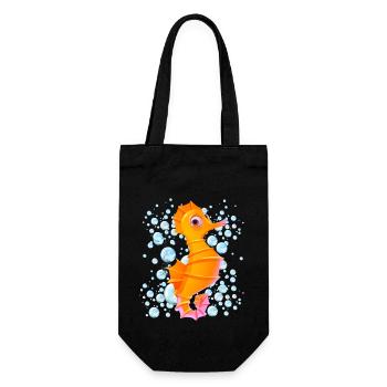 Sea Horse Bubbles - Gift Bag for Bottles - black - Front