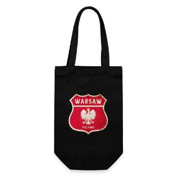 Warsaw Poland Coat of Arms Flags Design - Gift Bag for Bottles - black - Front