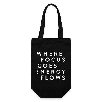 where focus goes energy flows - Geschenkbeutel für Flaschen - Schwarz - Vorne