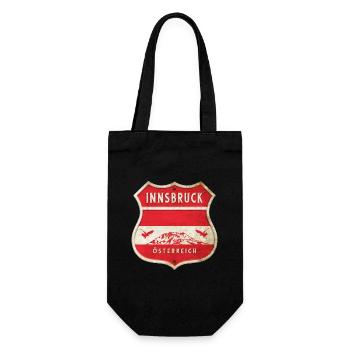 Innsbruck Austria Coat of Arms Flags Design - Gift Bag for Bottles - black - Front