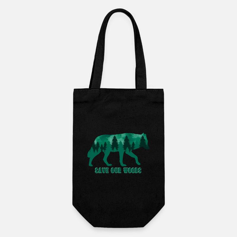 Changement climatique Protection de l’environnement Wolf Durable - Sac à bouteille - noir