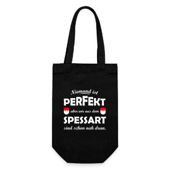Perfekt aus dem Spessart - Geschenkbeutel für Flaschen - Schwarz - Vorne
