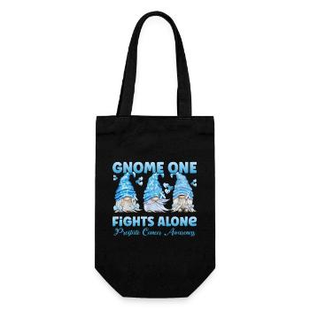 Prostate Cancer Awareness Light Blue Gnome - Gift Bag for Bottles - black - Front