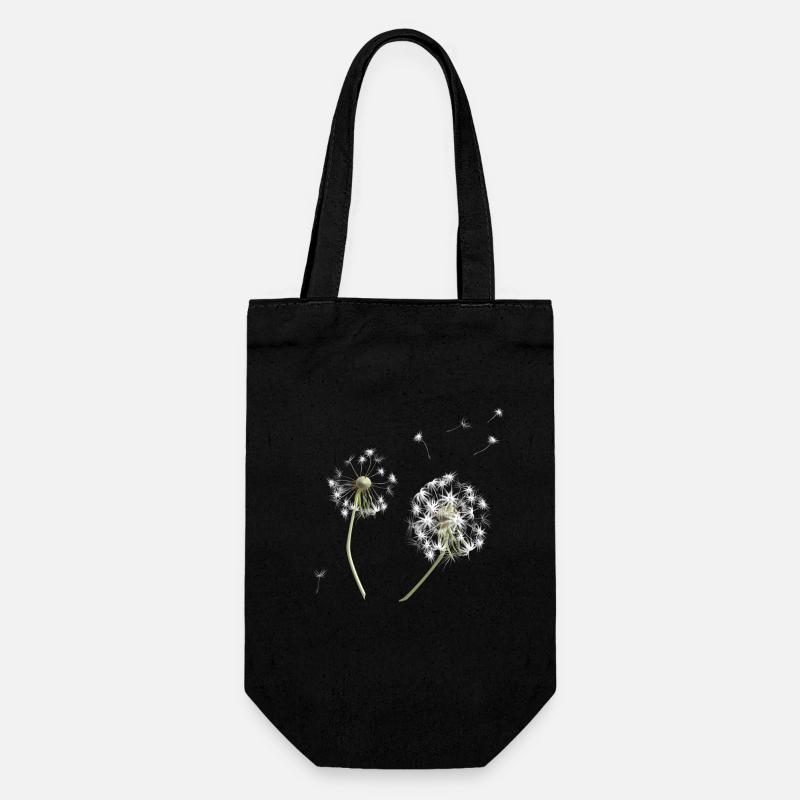 Silhouette de pissenlit blanc - Sac à bouteille - noir