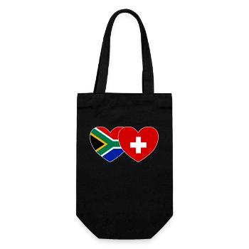 Südafrika Schweiz Flagge Herz - Geschenkbeutel für Flaschen - Schwarz - Vorne