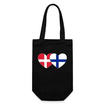 Denmark Finland Flag Heart - Gift Bag for Bottles - black - Front