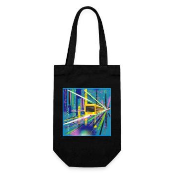 Abstrakte U-Bahn Berlin Graffiti Design - Geschenkbeutel für Flaschen - Schwarz - Vorne
