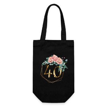 40 Years Anniversary Gold 40th Birthday Gold Graphics - Gift Bag for Bottles - black - Front