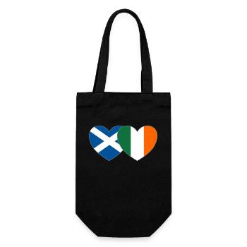 Schottland Irland Flagge Herz - Geschenkbeutel für Flaschen - Schwarz - Vorne