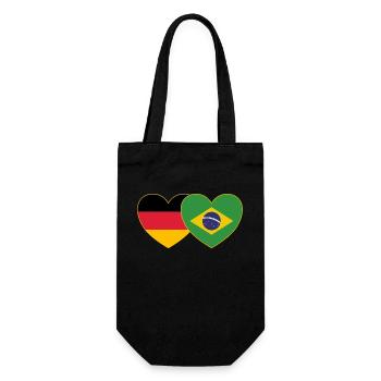 Brazil Germany Flag Heart - Gift Bag for Bottles - black - Front