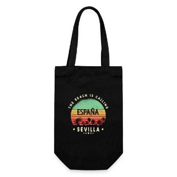 Sevilla Spanien Strand Design - Geschenkbeutel für Flaschen - Schwarz - Vorne