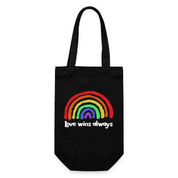 Déclaration d’amour Paix Arc-en-ciel Liberté - Sac à bouteille - noir - Devant