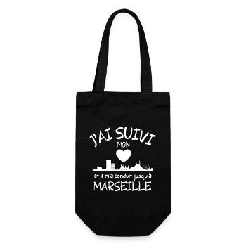 Marseille, Marseille humour Marseillais - Sac à bouteille - noir - Devant