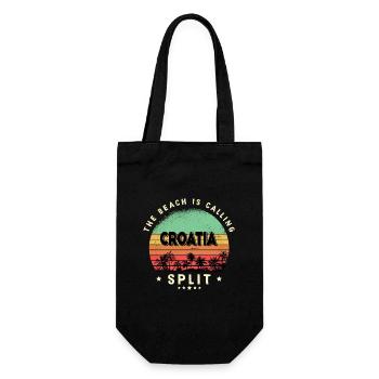Split Kroatien Strand Design - Geschenkbeutel für Flaschen - Schwarz - Vorne