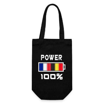 Belgien und Frankreich Power 100% - Geschenkbeutel für Flaschen - Schwarz - Vorne