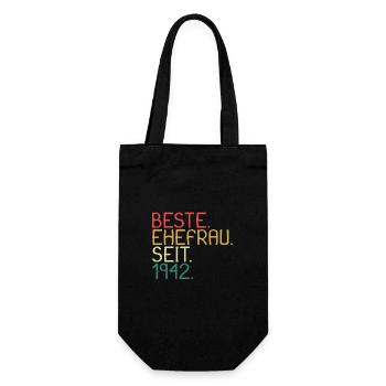 Beste Ehefrau Seit 1942 - Jahrestag Geschenk - Geschenkbeutel für Flaschen - Schwarz - Vorne