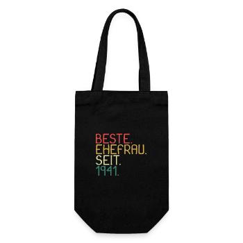 Beste Ehefrau Seit 1941 - Jahrestag Geschenk - Geschenkbeutel für Flaschen - Schwarz - Vorne