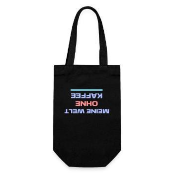 Humorvoll Statement Koffein Kaffee Kaffeeliebhabe - Geschenkbeutel für Flaschen - Schwarz - Vorne