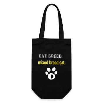 cat Breed: Mixed Breed Cat, Tier Tatzen, mix Katze - Geschenkbeutel für Flaschen - Schwarz - Vorne