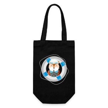 renard mignon en tant que marin dans un look marine - Sac à bouteille - noir - Devant