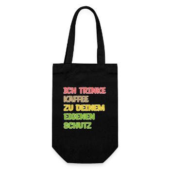 Kaffeeliebhaber Humorvoll Kaffee Trinken Statement - Geschenkbeutel für Flaschen - Schwarz - Vorne