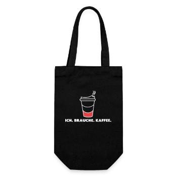 Koffein Kaffeeliebhaber Kaffee Trinken Spruch - Geschenkbeutel für Flaschen - Schwarz - Vorne
