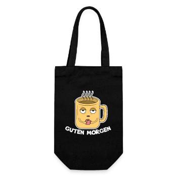 Frühstück Kaffeeliebhaber Kaffee Trinken Koffein - Geschenkbeutel für Flaschen - Schwarz - Vorne