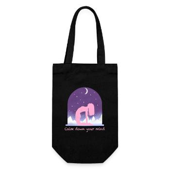 Yoga - Geschenkbeutel für Flaschen - Schwarz - Vorne