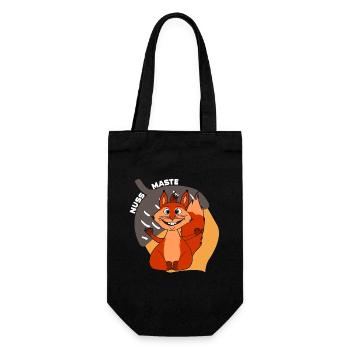 Yoga Hörnchen Nussmaste Meditation - Geschenkbeutel für Flaschen - Schwarz - Vorne