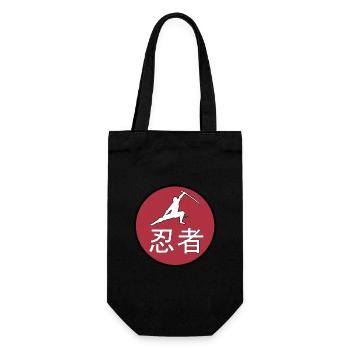 Ninja Japan Kanji Schrift Flagge Sonne Geschenk - Geschenkbeutel für Flaschen - Schwarz - Vorne