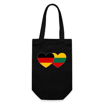 Germany Lithuania Flag Heart - Gift Bag for Bottles - black - Front