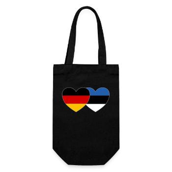 Deutschland Estland Flagge Herz - Geschenkbeutel für Flaschen - Schwarz - Vorne