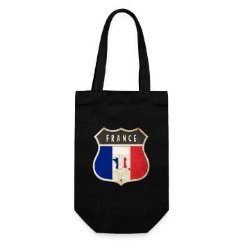 Frankreich Wappen Flaggen Design - Geschenkbeutel für Flaschen - Schwarz - Vorne