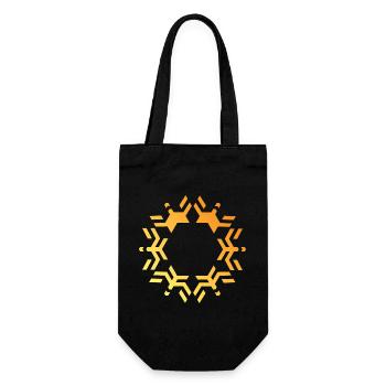 Schneeflocke Symbol Schnee Stern Logo icon - Geschenkbeutel für Flaschen - Schwarz - Vorne