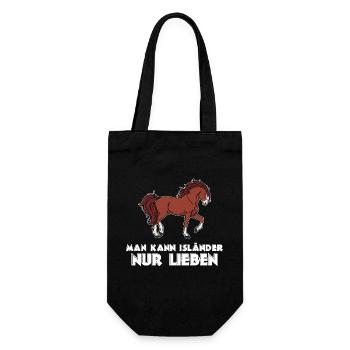 Cool Islandpferde Statement Pferdeliebe Pferde - Geschenkbeutel für Flaschen - Schwarz - Vorne