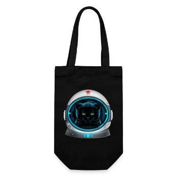angry space cat astronaut - Gift Bag for Bottles - black - Front