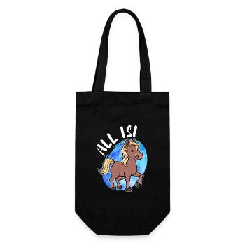 Islandponys Pony Statement Islandpferde Pferdenarr - Geschenkbeutel für Flaschen - Schwarz - Vorne