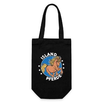 Pony Pferde Islandponys Islandpferde Statement - Geschenkbeutel für Flaschen - Schwarz - Vorne