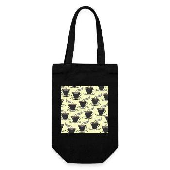 tolle küchenmuster, kaffeetassenmuster - Geschenkbeutel für Flaschen - Schwarz - Vorne