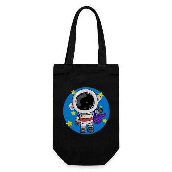 Astronaut, Cosmos, Spaceman - Gift Bag for Bottles - black - Front