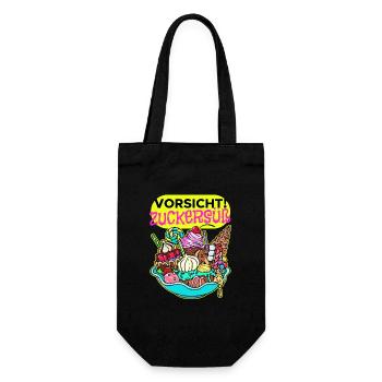Süßigkeiten Schokolade Statement Nachspeise Bonbon - Geschenkbeutel für Flaschen - Schwarz - Vorne