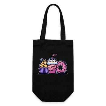 Cupcake Delicious Sweets Snack Baking Donut - Gift Bag for Bottles - black - Front