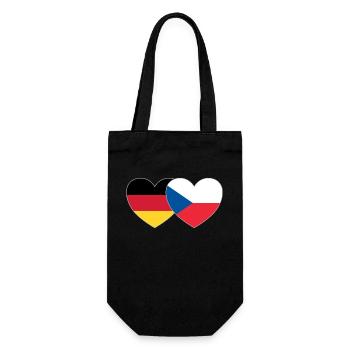 Deutschland Tschechien Flagge Herz - Geschenkbeutel für Flaschen - Schwarz - Vorne
