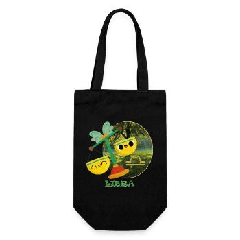 Illustration du signe du zodiaque Kawaii Balance - Sac à bouteille - noir - Devant