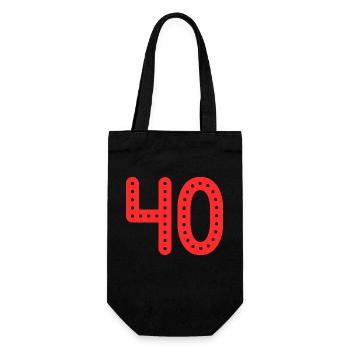40 YEARS. 40th ANNIVERSARY. ANNIVERSARY 40 YEARS. 40 - Gift Bag for Bottles - black - Front